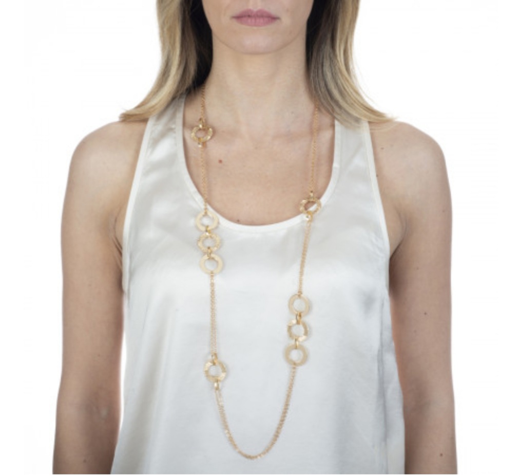 Collana Lunga Donna Con Ciondolo A Campanella Colorata - Placcata Oro/Argento, Cristalli Multicolore, Regolabile 80-85 Cm, Con Confezione Regalo
