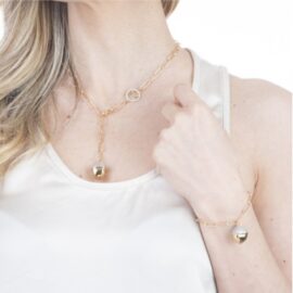 Boccadamo – Bracciale placcato oro giallo con pendente piramidale