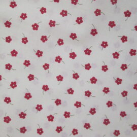 TESSUTO FANTASIA FLOREALE ROSSO IN 100% COTONE H 150 CM