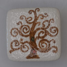 Scatola in ceramica di Castelli albero della vita cm 7,5x7,5x4