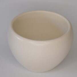 Porta vaso in terracotta smaltato bianco diam. cm 9 altezza cm 8
