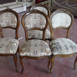 4 sedie imbottite in noce