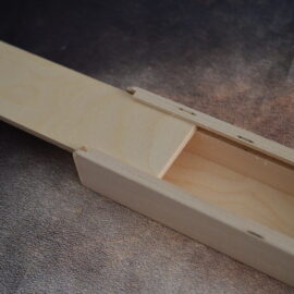 Portapenne in legno scatola artigianale cm 23 x 6,5 x 4