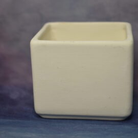 Portapenne rettangolare in Terracotta Bianca da Decorare – Artigianale, h.10x10x6 cm