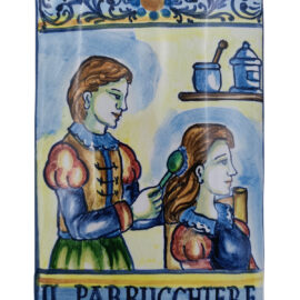 Mattone mestiere ceramica dipinto a mano il parrucchiere