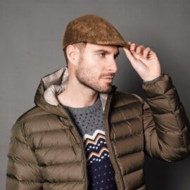 Coppola di tessuto in finta pelle scamosciato BISSOLI