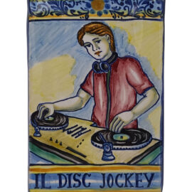 Mattone mestiere ceramica dipinto a mano il disc jockey