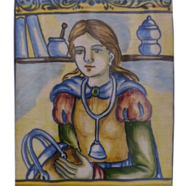 Mattone mestiere ceramica dipinto a mano la dottoressa