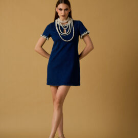 Abito jeans m/m con perle NOSECRETS