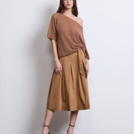 Gonna con pieghe e cintura in tela vela MARKUP DONNA