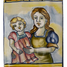 Mattone mestiere ceramica dipinto a mano la Mamma