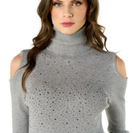 Maglia spalle fuori cascata diamanti NOSECRETS