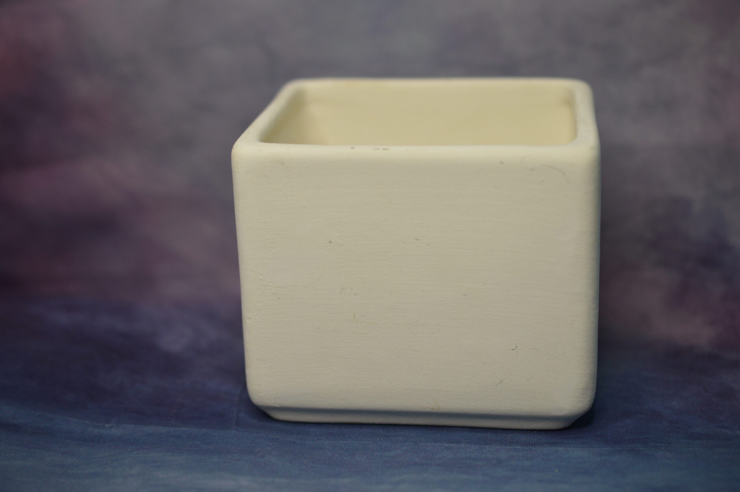 Portapenne rettangolare in Terracotta Bianca da Decorare – Artigianale, h.10x10x6 cm