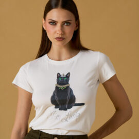 T-shirt gatto nero NOSECRETS