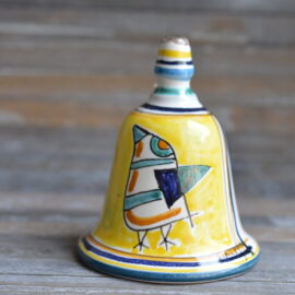 Campanella in Ceramica di Castelli h 8 cm - Maiolica Italiana Fatta a Mano