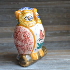 Gufo in Ceramica Dipinto a Mano da Ceramisti di Castelli 18cm | Maiolica Artistica d'Abruzzo Fatta a Mano | Idea Regalo Portafortuna (Copia)