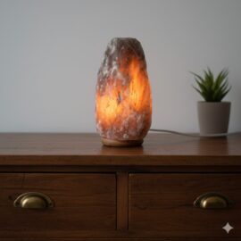 Lampada di Sale Grigio Naturale - Pezzo Unico Scultoreo Kg 2/3