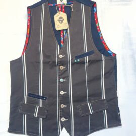 Gilet Garry’s Earth ZO 4 in cotone Gessato riga bicolor