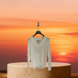 Maglia V crochet e paillettes NOSECRETS
