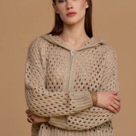 Maglia traforata con cappuccio e zip NOSECRETS