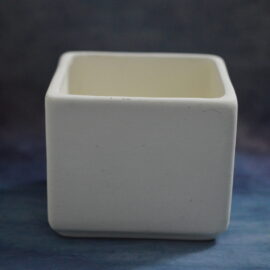 Portapenne rettangolare in Terracotta Bianca da Decorare – Artigianale, h.8x9 cm