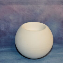 Porta candela in terracotta bianca – Altezza 6 cm
