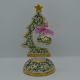 Albero di Natale in Ceramica di Castelli con Sfera Paesaggio cm 27