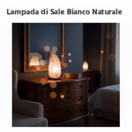 Lampada di Sale Bianco Naturale Scultorea, Pezzo Unico Artigianale, Luce Notturna Zen per Yoga e Meditazione, Regalo Casa Nuova Originale